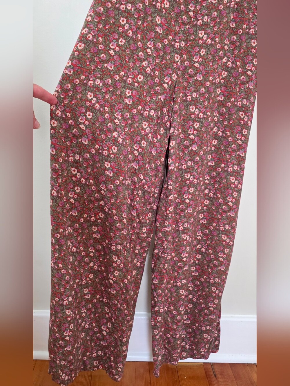 Aeropostale Cottagecore Ditsy Floral Wide Leg Jumpsuit Boho Whimsigoth M - Picture 9 of 9